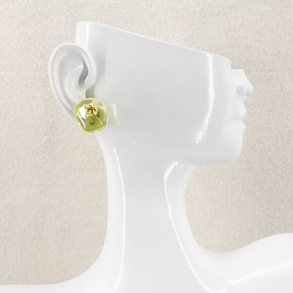 Tory Burch Resin Stud Earrings Green OS - Picture 6 of 12